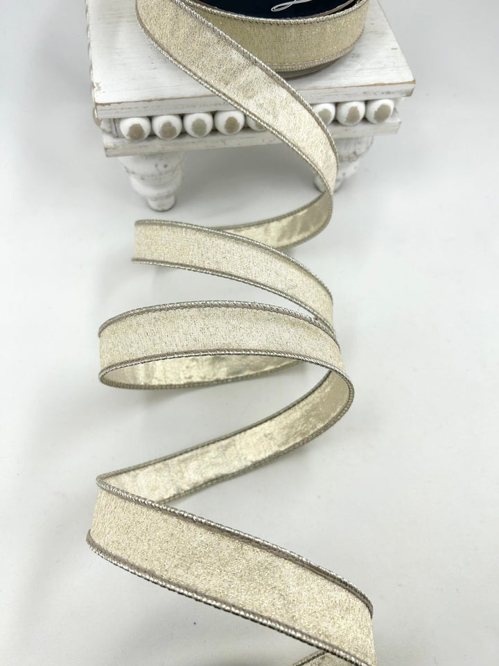 Farrisilk Platinum Stardust Wired Ribbon - 1" - Greenery MarketWired RibbonRK800-51