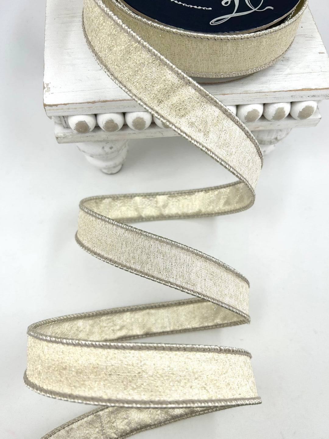 Farrisilk Platinum Stardust Wired Ribbon - 1" - Greenery MarketWired RibbonRK800-51