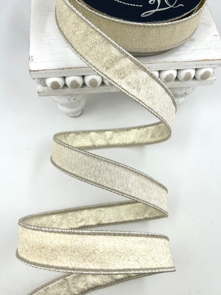 Farrisilk Platinum Stardust Wired Ribbon - 1" - Greenery MarketWired RibbonRK800-51