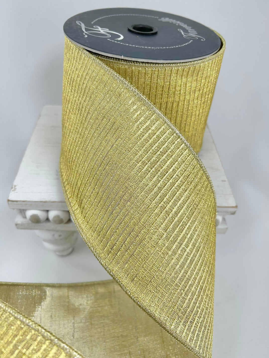 Farrisilk pleated Metallic gold 4” wired ribbon - Greenery MarketRibbons & TrimRG824-50