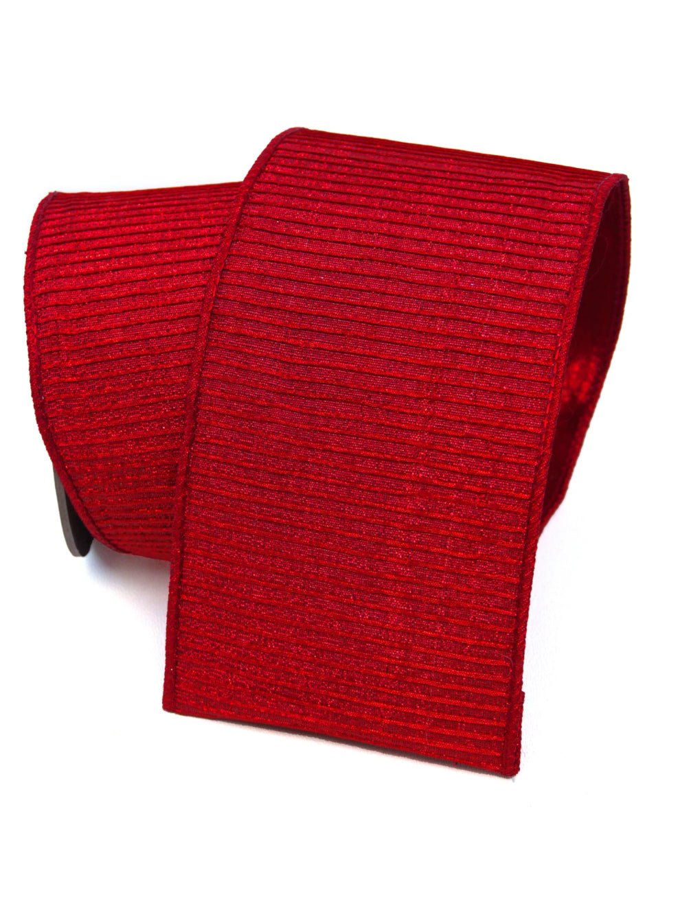 Farrisilk pleated metallic red 4” wired ribbon - Greenery MarketRibbons & TrimRG824 - 02