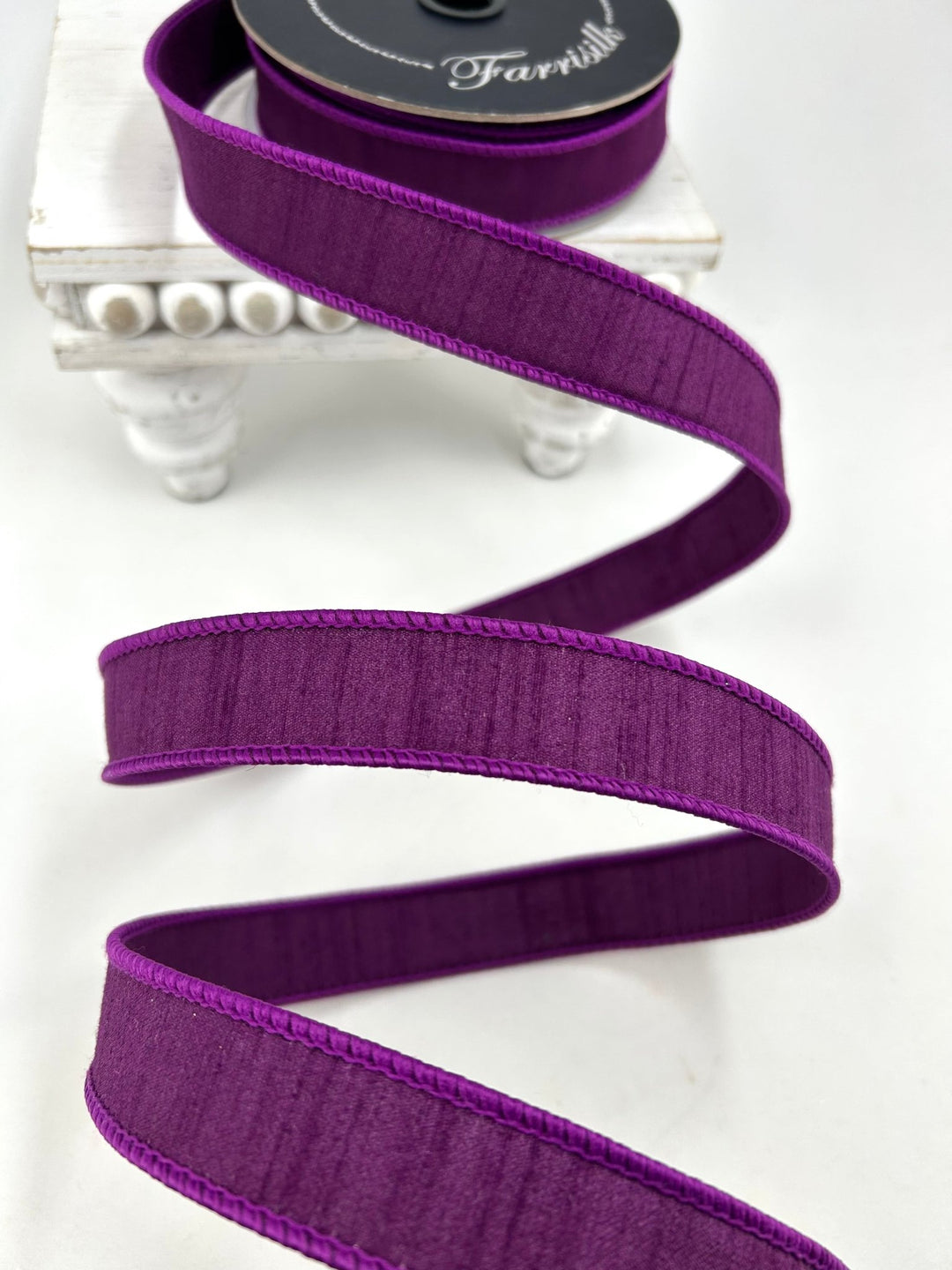 Farrisilk Purple Dupion Wired Ribbon - 1" - Greenery MarketWired RibbonRK608-27