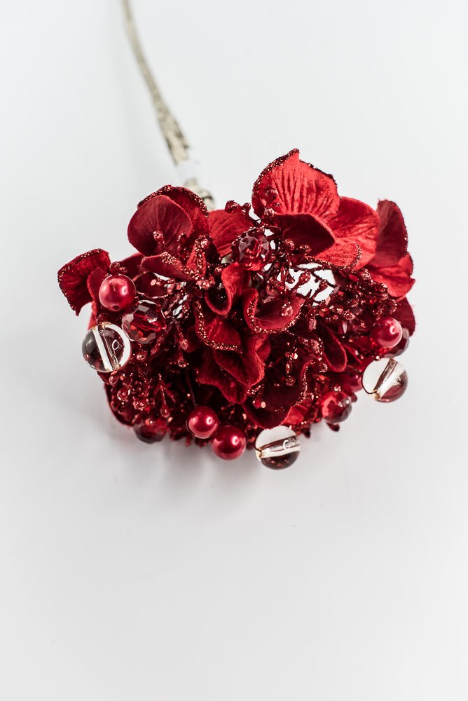 Farrisilk Red Bejeweled Hydrangea - 6" - Greenery MarketCF089-02