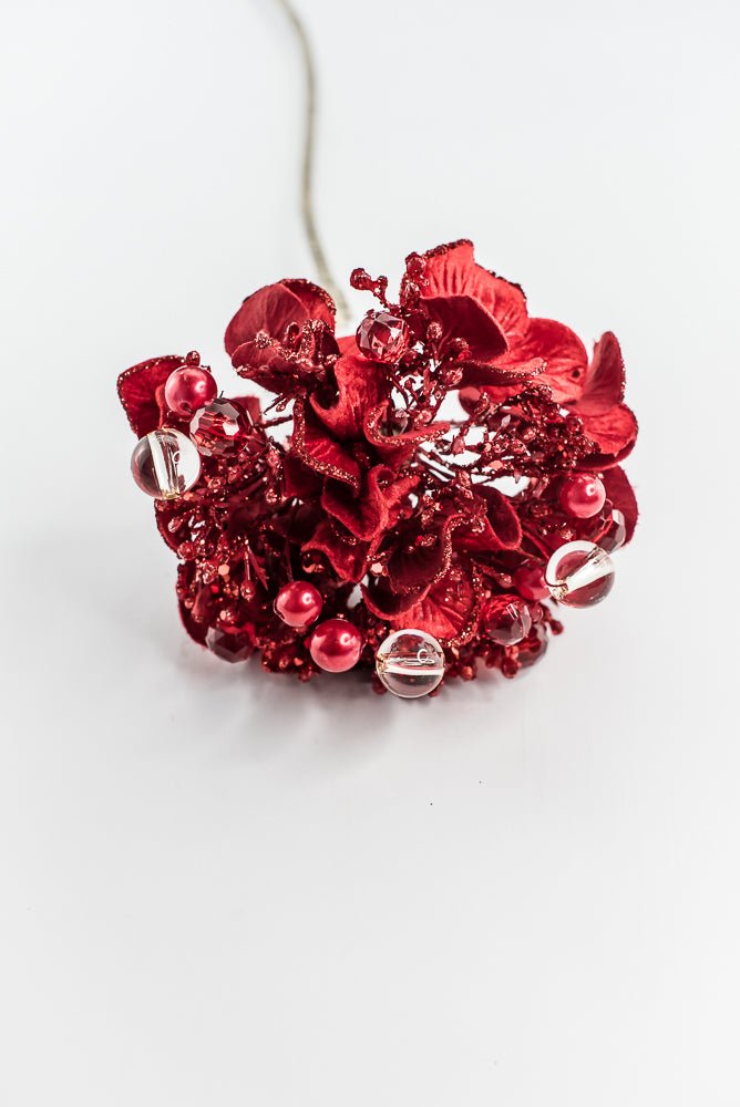 Farrisilk Red Bejeweled Hydrangea - 6" - Greenery MarketCF089-02