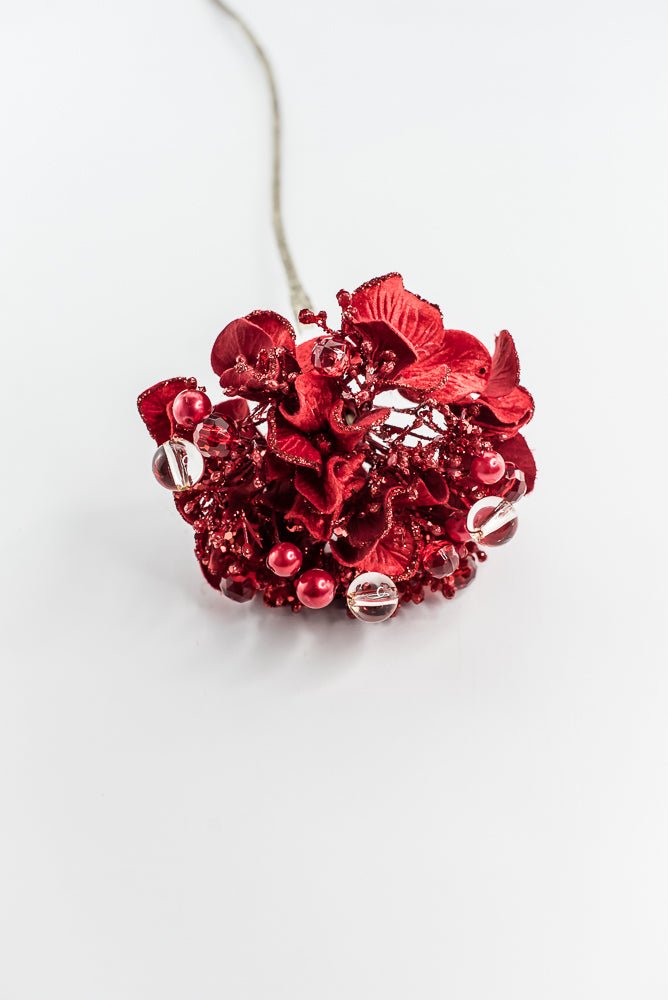 Farrisilk Red Bejeweled Hydrangea - 6" - Greenery MarketCF089-02