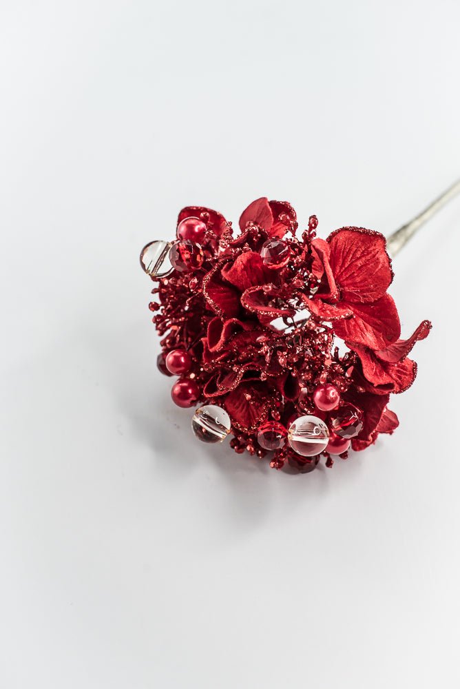 Farrisilk Red Bejeweled Hydrangea - 6" - Greenery MarketCF089-02