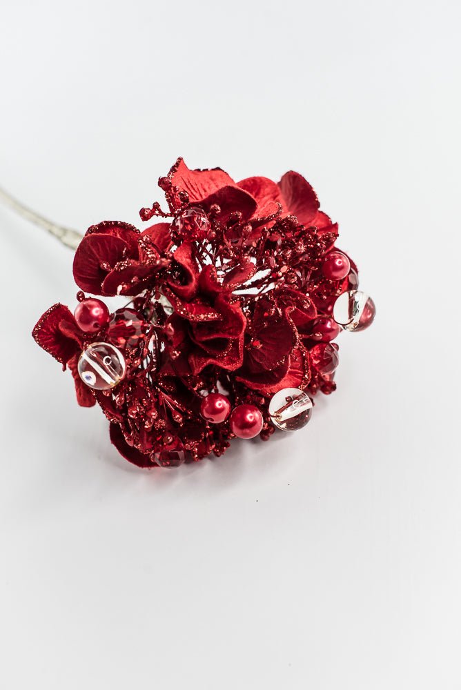 Farrisilk Red Bejeweled Hydrangea - 6" - Greenery MarketCF089-02
