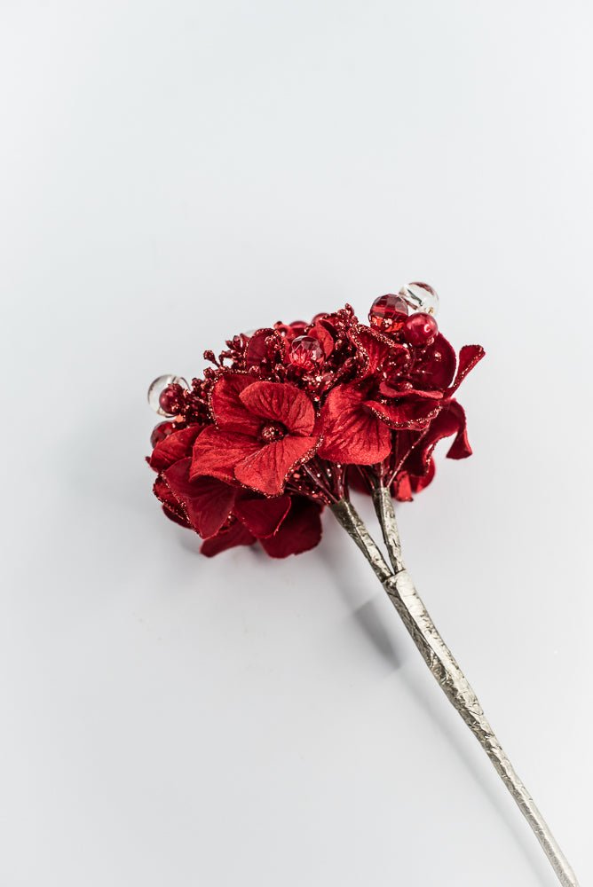 Farrisilk Red Bejeweled Hydrangea - 6" - Greenery MarketCF089-02