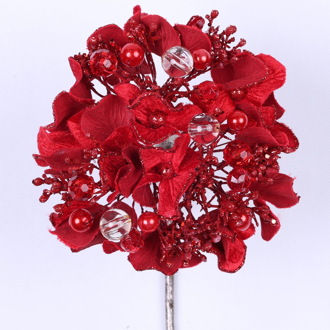 Farrisilk Red Bejeweled Hydrangea - 6" - Greenery MarketCF089 - 02