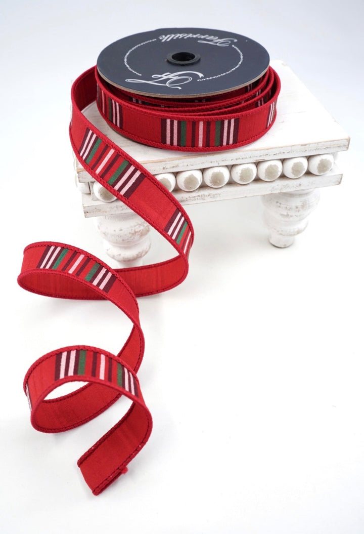 Farrisilk Red, Black, & Emerald Christmas Plaid Wired Ribbon - 1" - Greenery MarketWired RibbonRM001-14