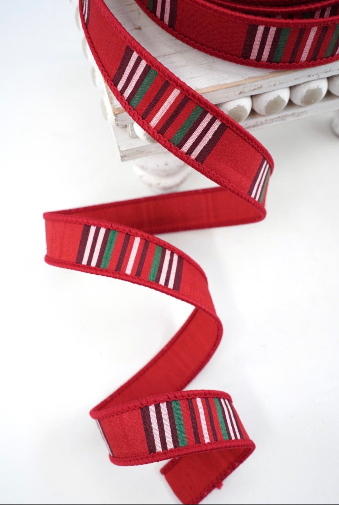 Farrisilk Red, Black, & Emerald Christmas Plaid Wired Ribbon - 1" - Greenery MarketWired RibbonRM001-14