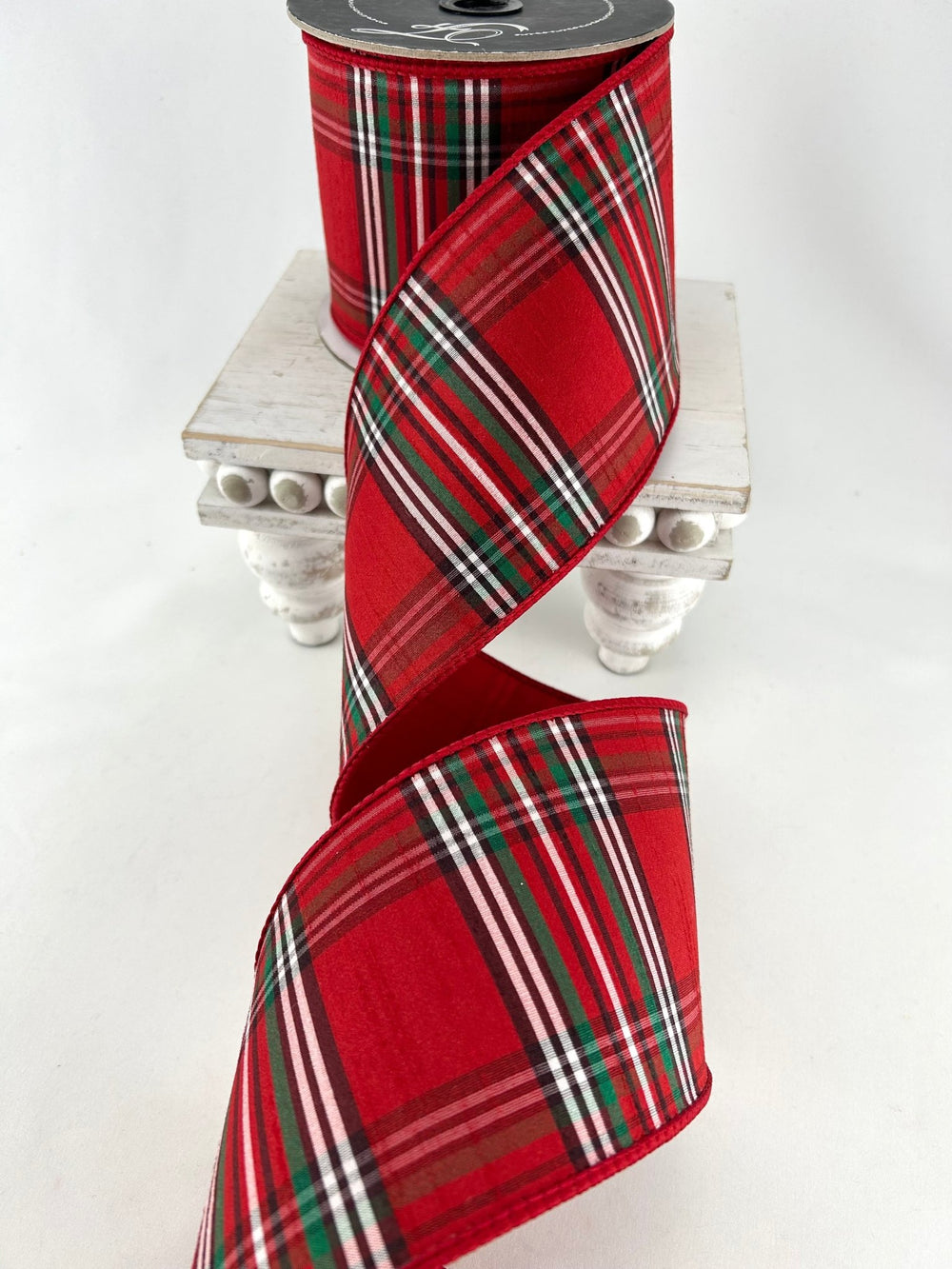 Farrisilk Red, Black, & Emerald Christmas Plaid Wired Ribbon - 4" - Greenery MarketWired RibbonRM003-14