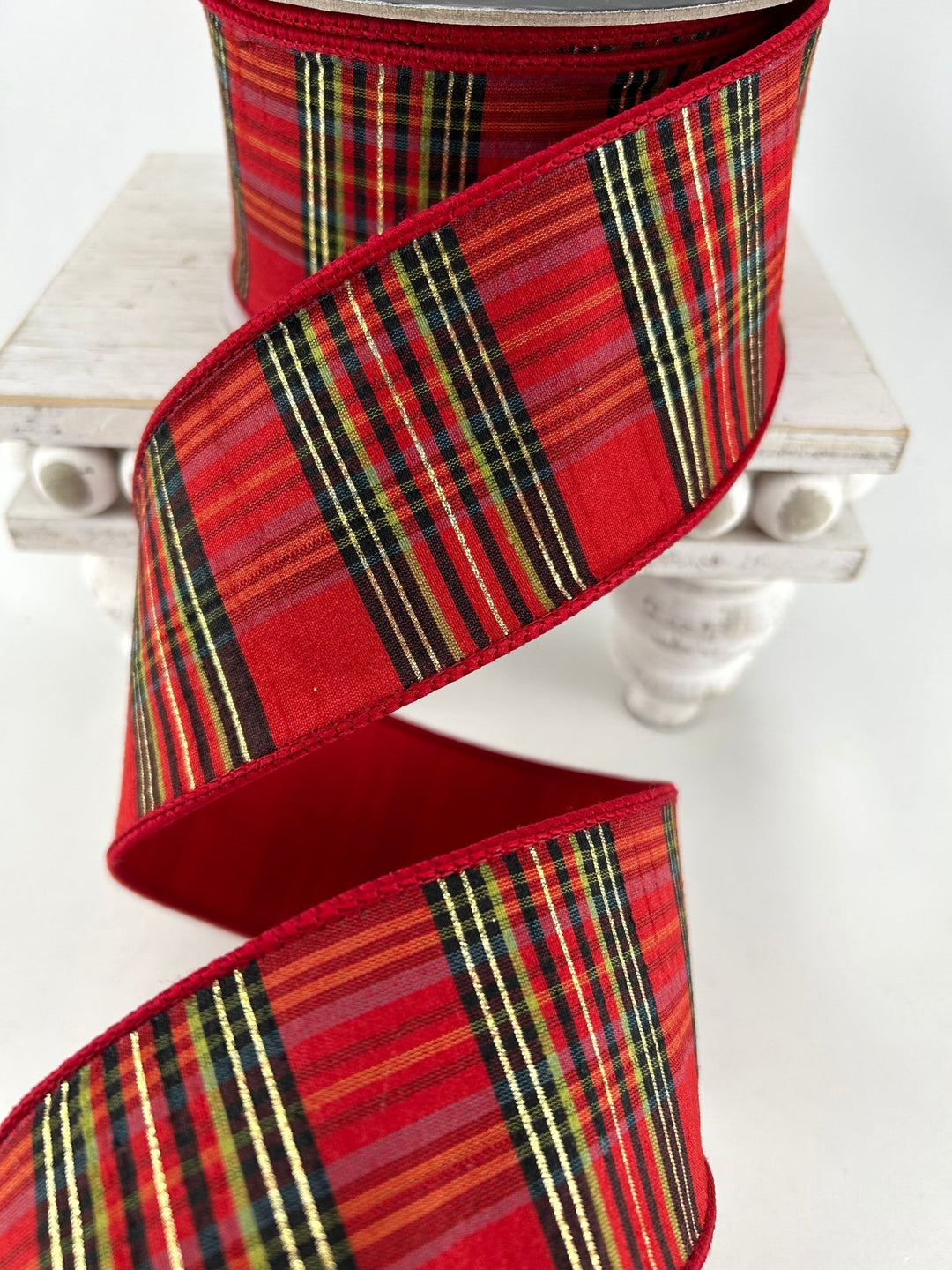 Farrisilk Red Christmas Plaid Wired Ribbon - 2.5" - Greenery MarketWired RibbonRM002-28