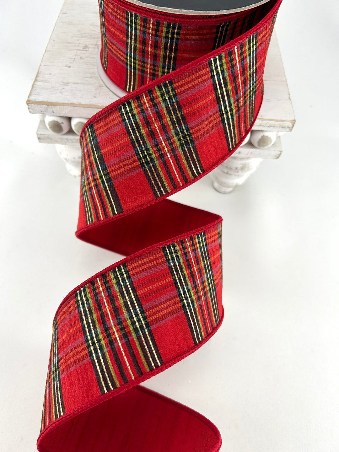 Farrisilk Red Christmas Plaid Wired Ribbon - 2.5" - Greenery MarketWired RibbonRM002-28