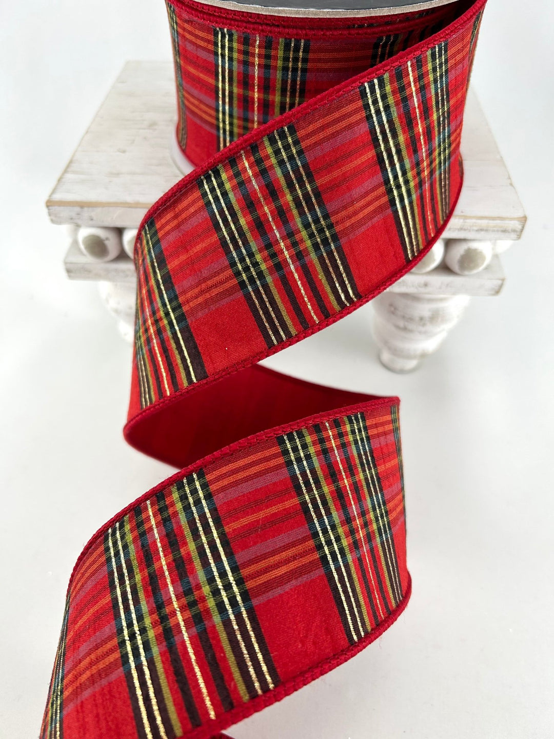 Farrisilk Red Christmas Plaid Wired Ribbon - 2.5" - Greenery MarketWired RibbonRM002-28