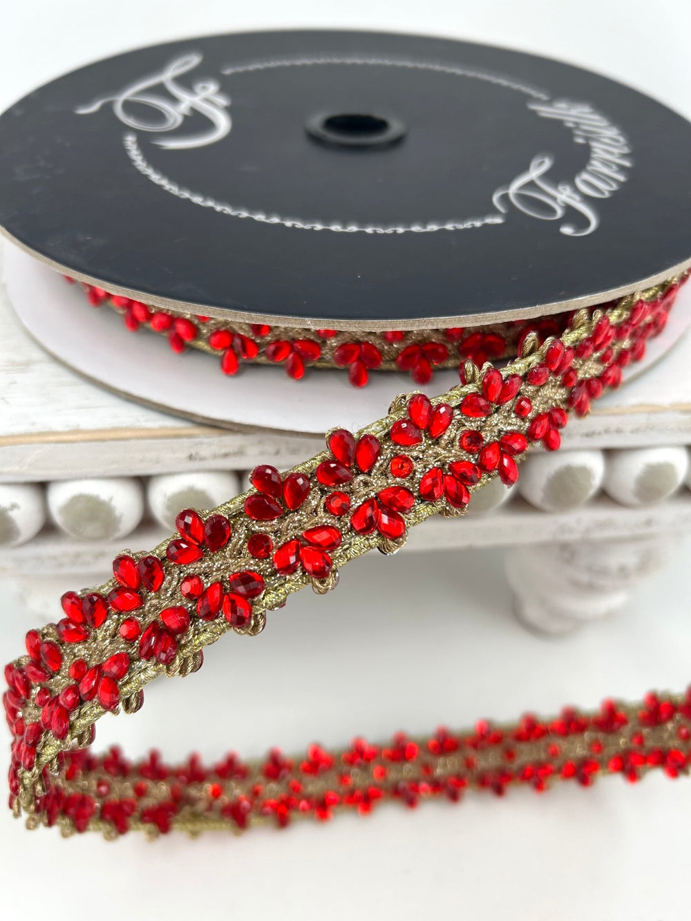 Farrisilk Red Double Decadence Wired Ribbon - .75" - Greenery MarketWired RibbonRK883-02