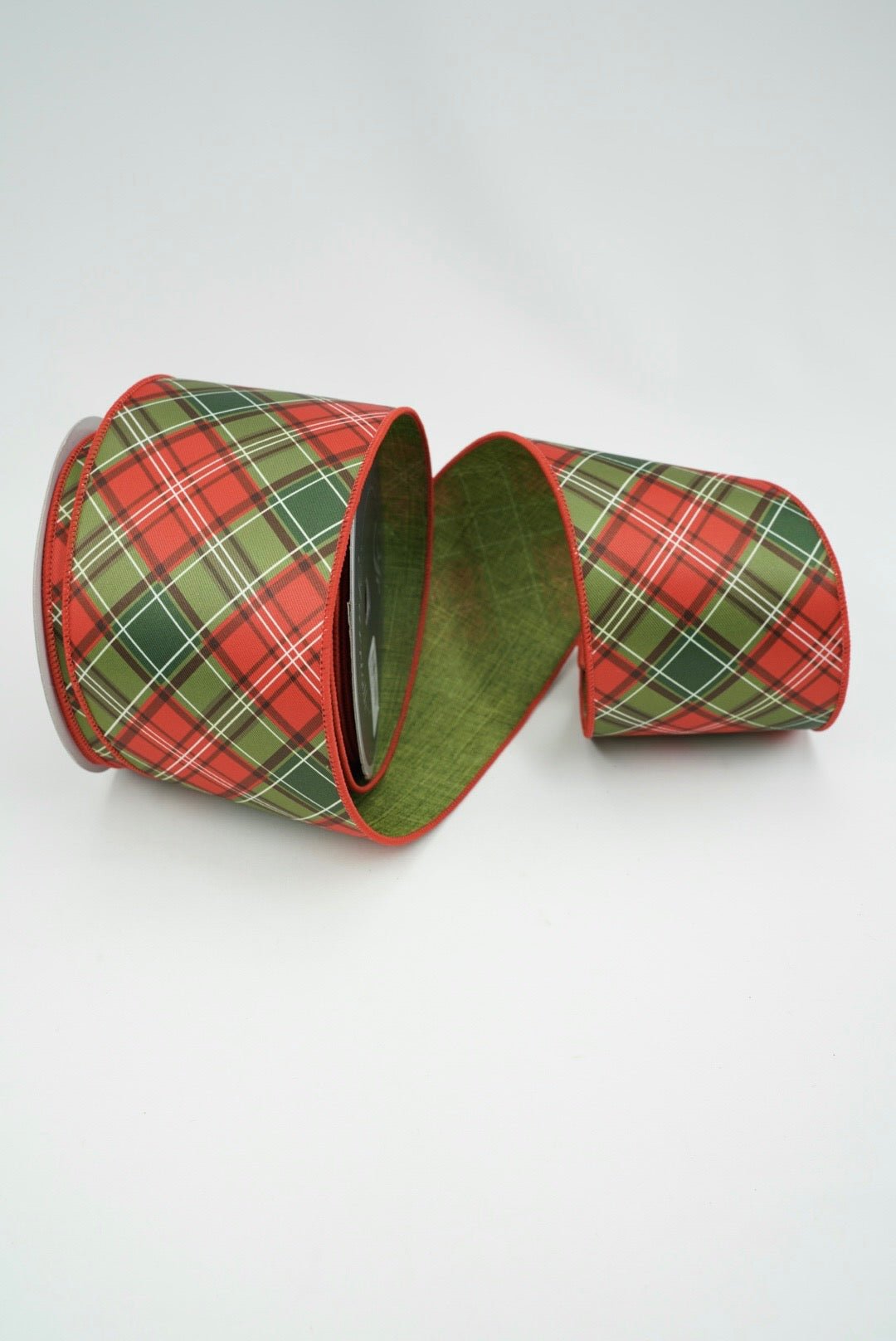 Farrisilk Red & Green Scotty Plaid Wired Ribbon - 4" - Greenery MarketWired RibbonRA993-48