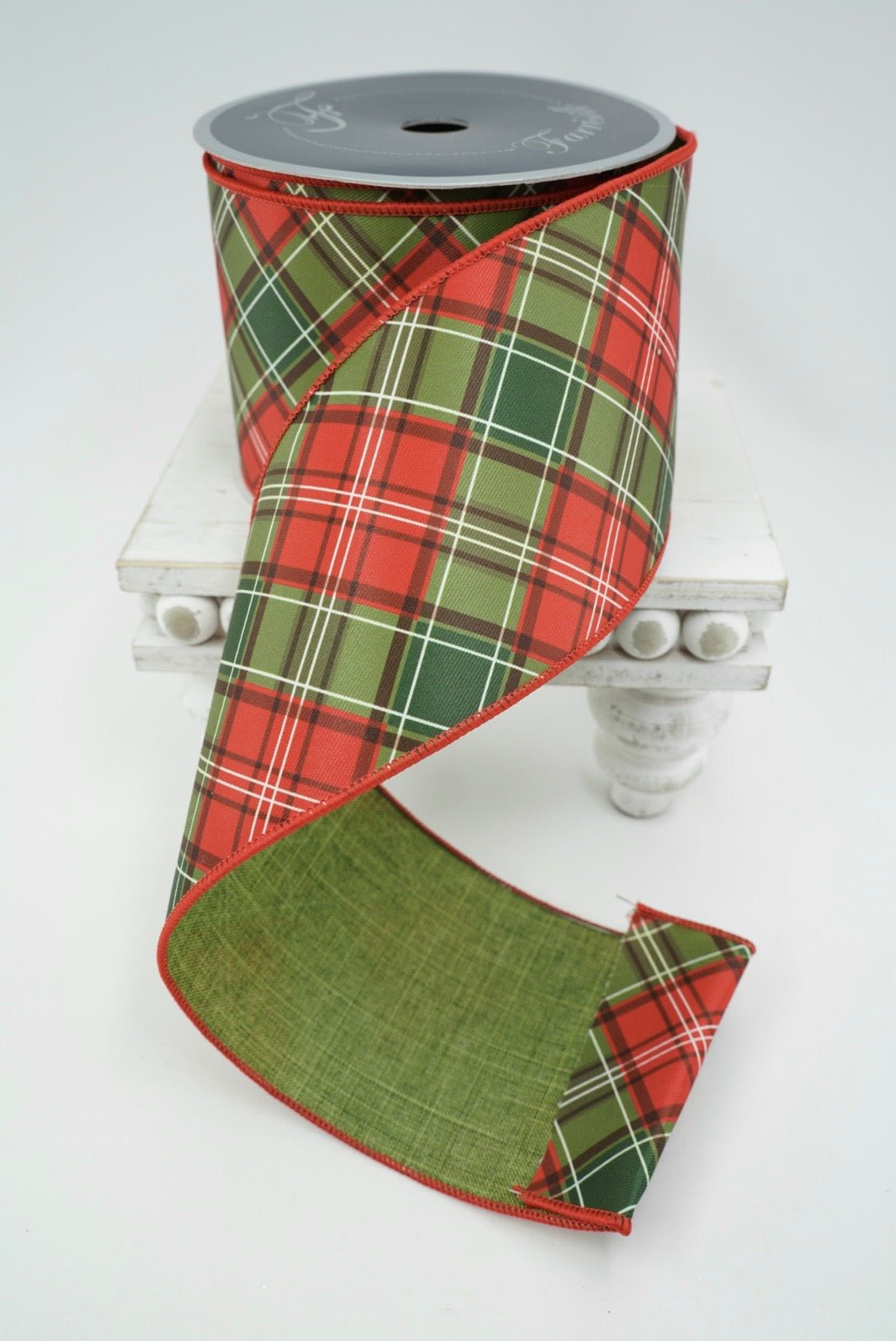 Farrisilk Red & Green Scotty Plaid Wired Ribbon - 4" - Greenery MarketWired RibbonRA993-48