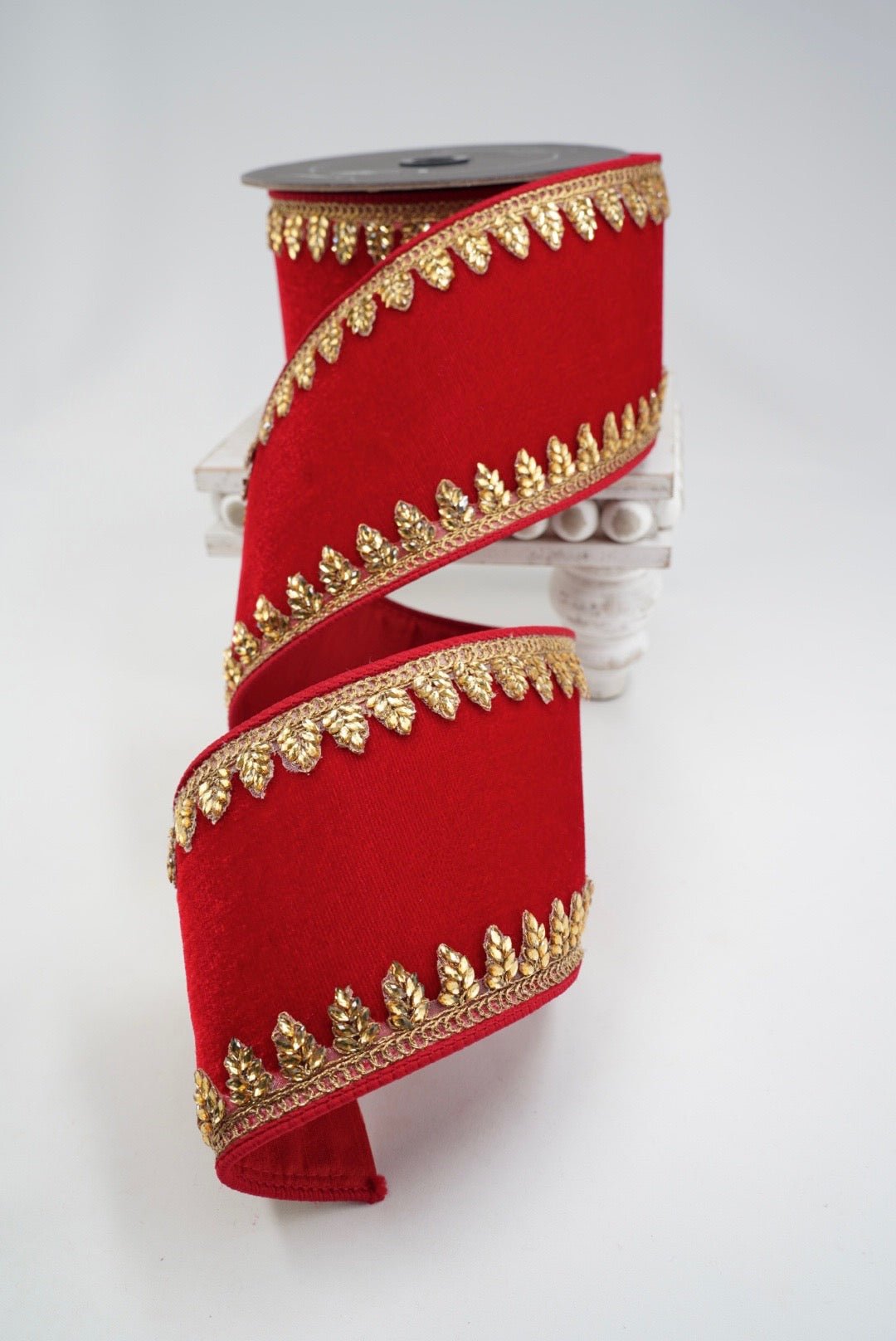 Farrisilk Red Pinyon Jewel Wired Ribbon - 4" - Greenery MarketWired RibbonRK968-02