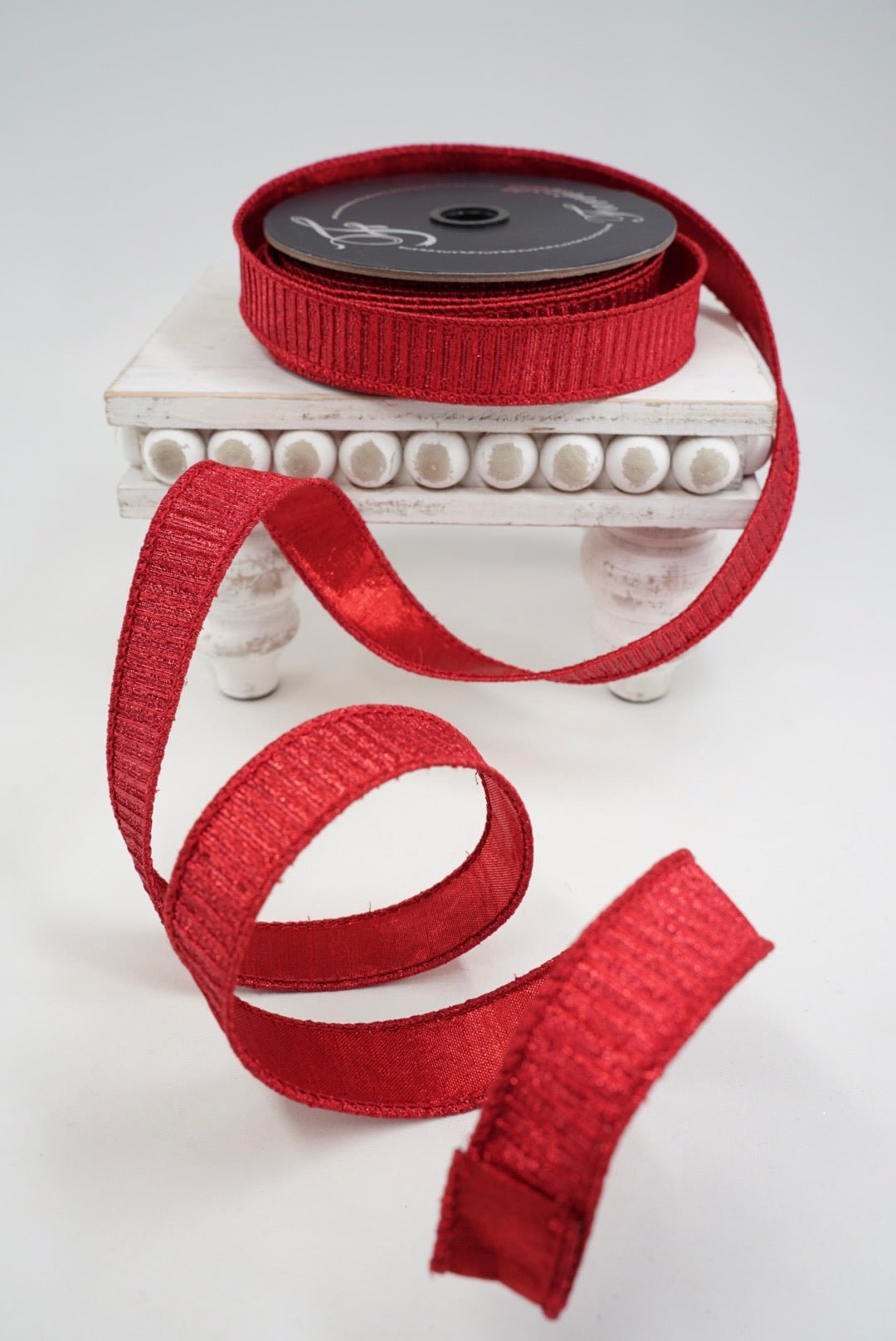 Farrisilk Red Pleated Metallic Wired Ribbon - 1" - Greenery MarketWired RibbonRK437-02