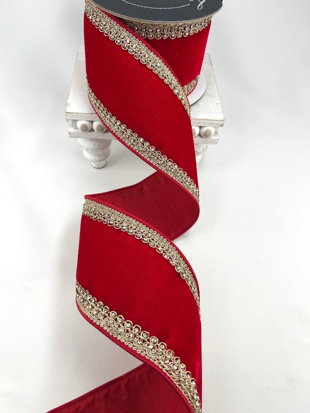 Farrisilk Red Plush Topaz Wired Ribbon - 4" - Greenery MarketWired RibbonRJ011-02
