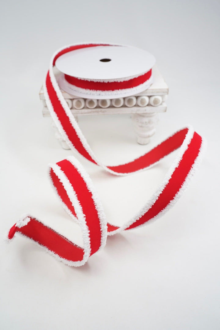 Farrisilk Red Santa Trim Wired Ribbon - 1" - Greenery MarketWired RibbonRA797-02