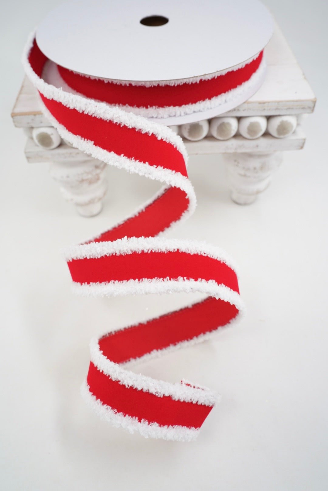Farrisilk Red Santa Trim Wired Ribbon - 1" - Greenery MarketWired RibbonRA797-02