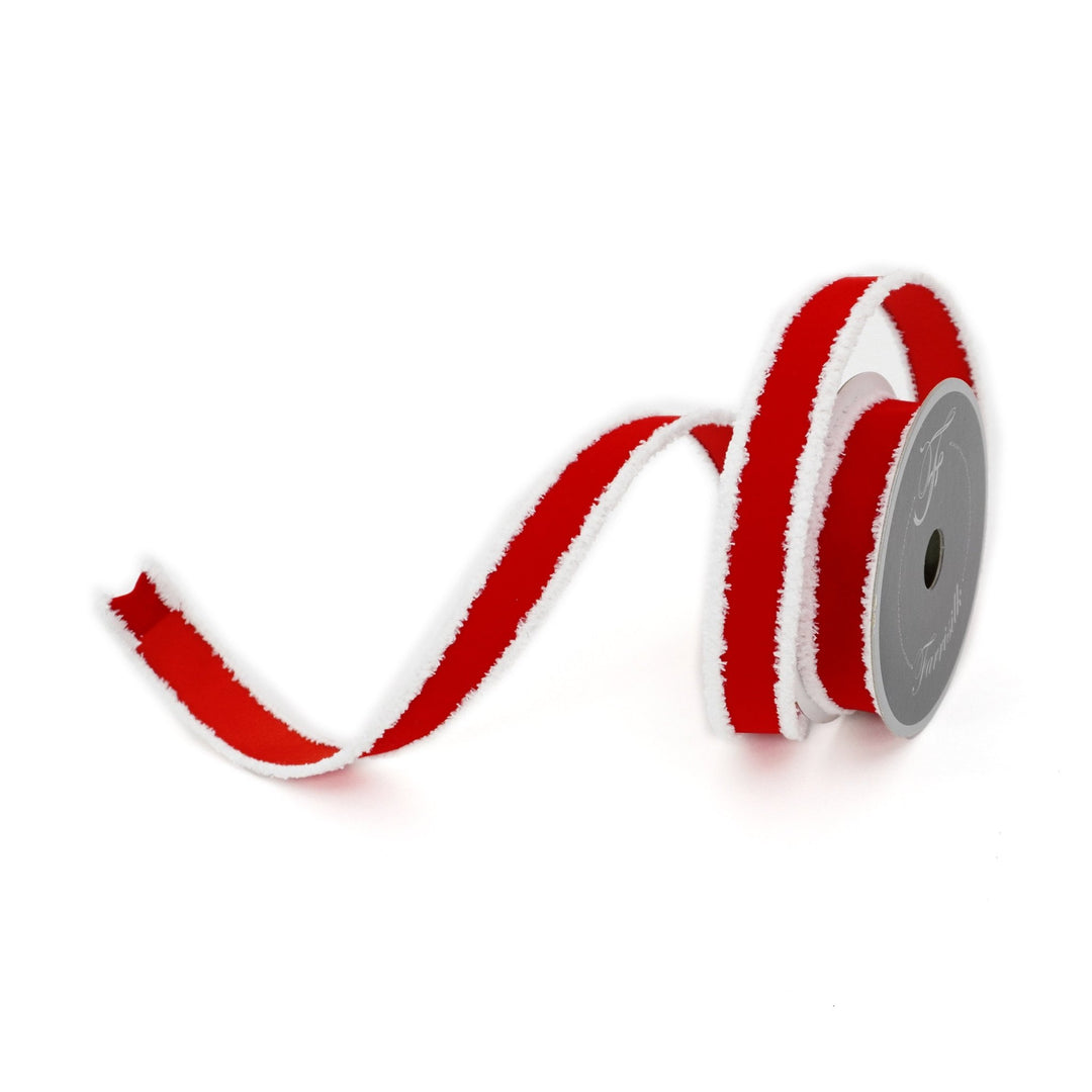 Farrisilk Red Santa Trim Wired Ribbon - 1" - Greenery MarketWired RibbonRA797-02