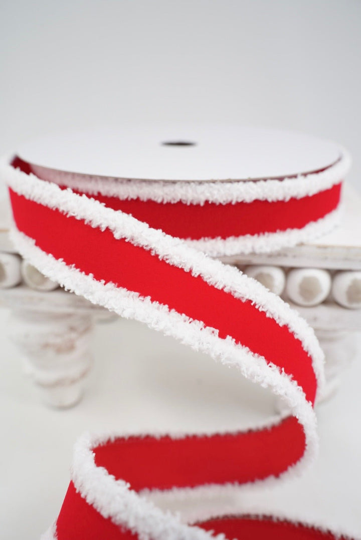 Farrisilk Red Santa Trim Wired Ribbon - 1" - Greenery MarketWired RibbonRA797-02