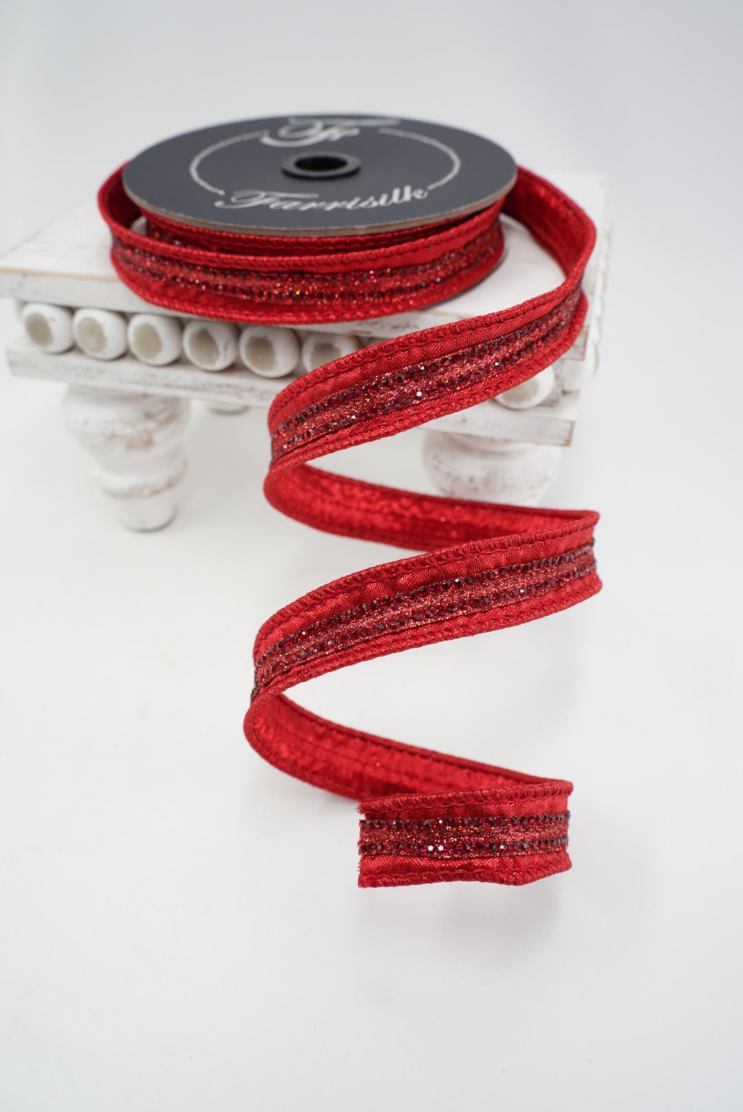 Farrisilk Red Semiprecious Wired Ribbon - .75" - Greenery MarketWired RibbonRK811-02