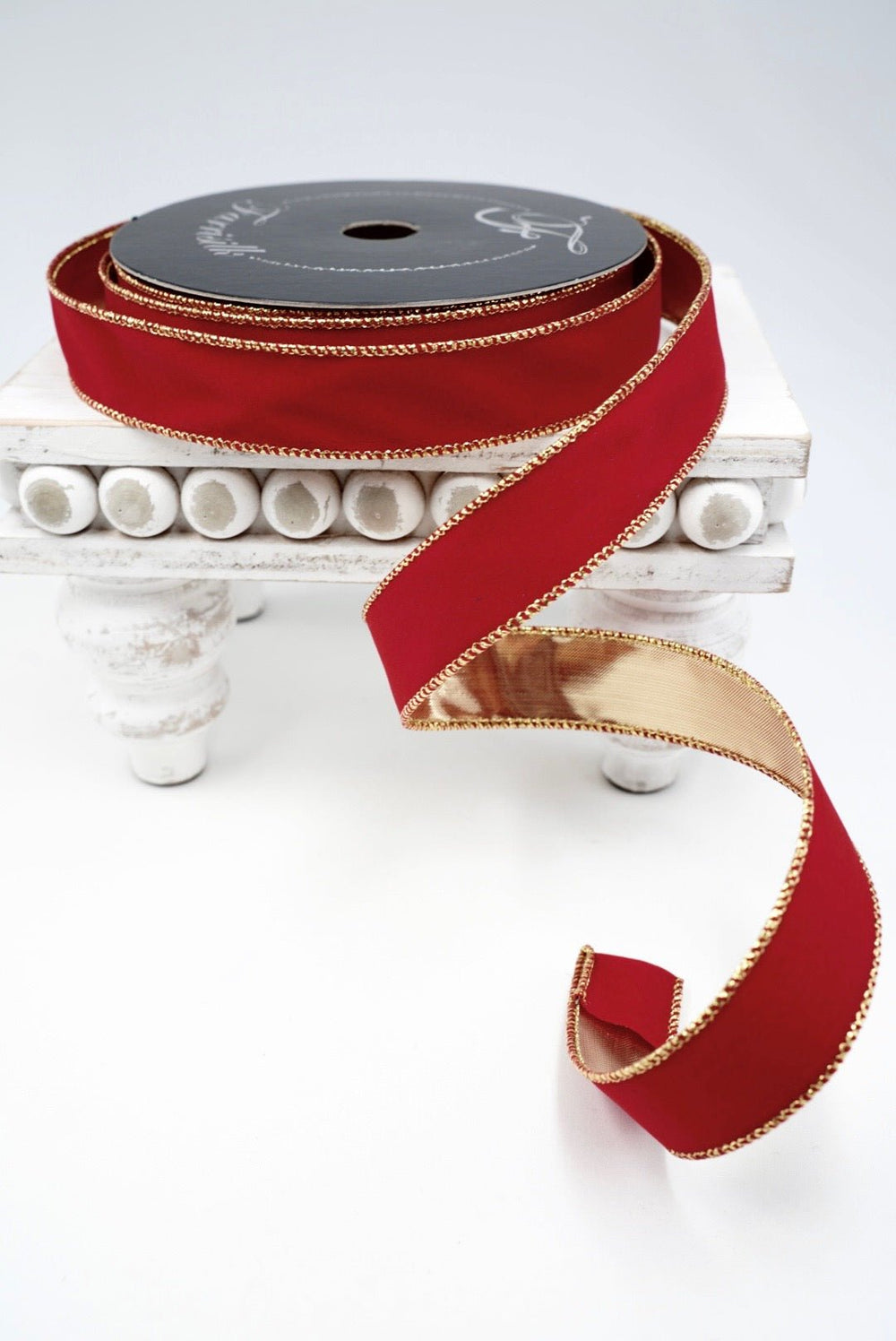 Farrisilk Red Suede Velvet Wired Ribbon - 1" - Greenery MarketWired RibbonRS290-02