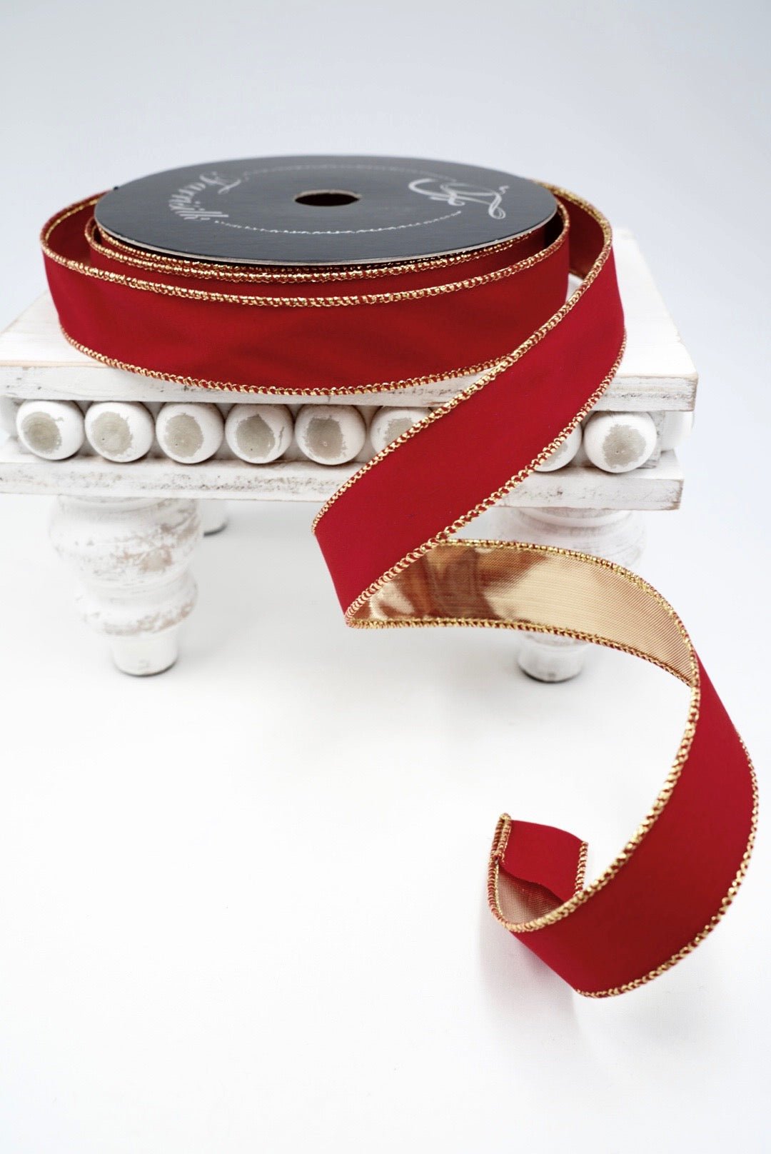 Farrisilk Red Suede Velvet Wired Ribbon - 1" - Greenery MarketWired RibbonRS290-02