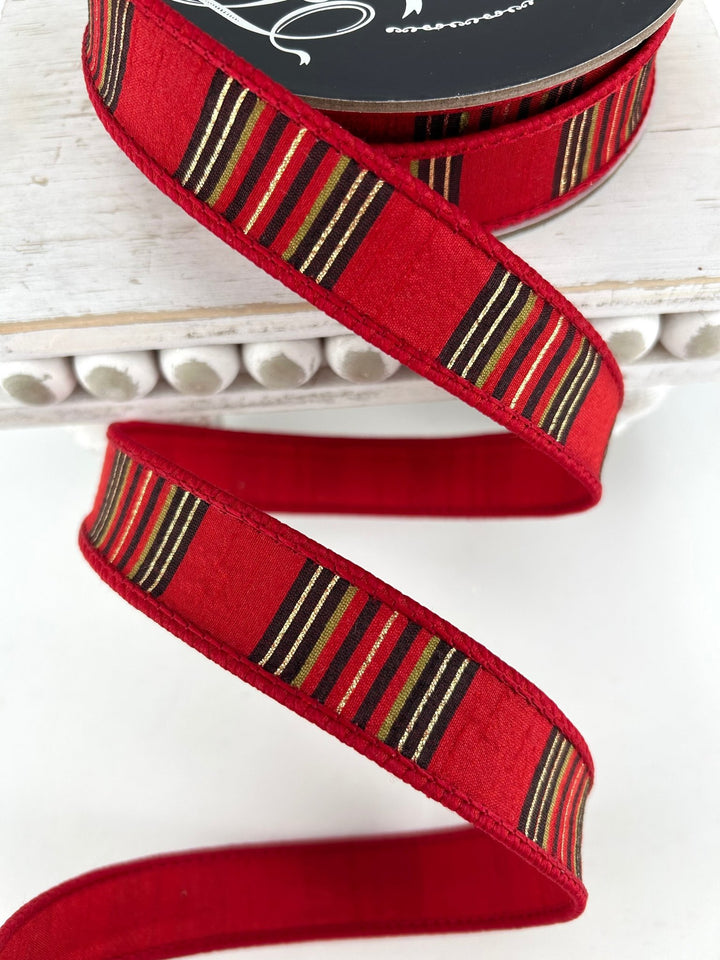 Farrisilk Red Tartan Christmas Plaid Wired Ribbon - 1" - Greenery MarketWired RibbonRM001-28