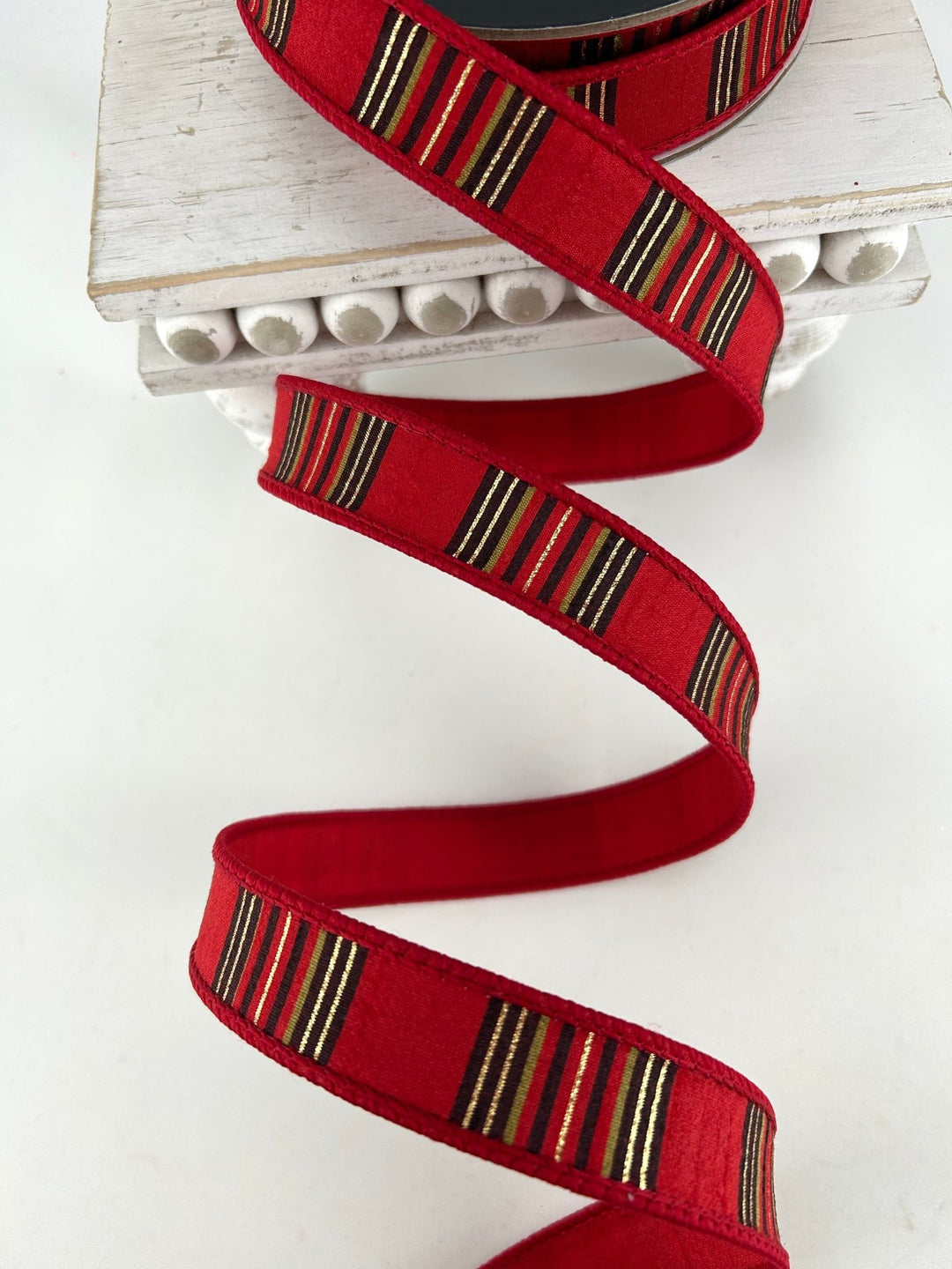 Farrisilk Red Tartan Christmas Plaid Wired Ribbon - 1" - Greenery MarketWired RibbonRM001-28