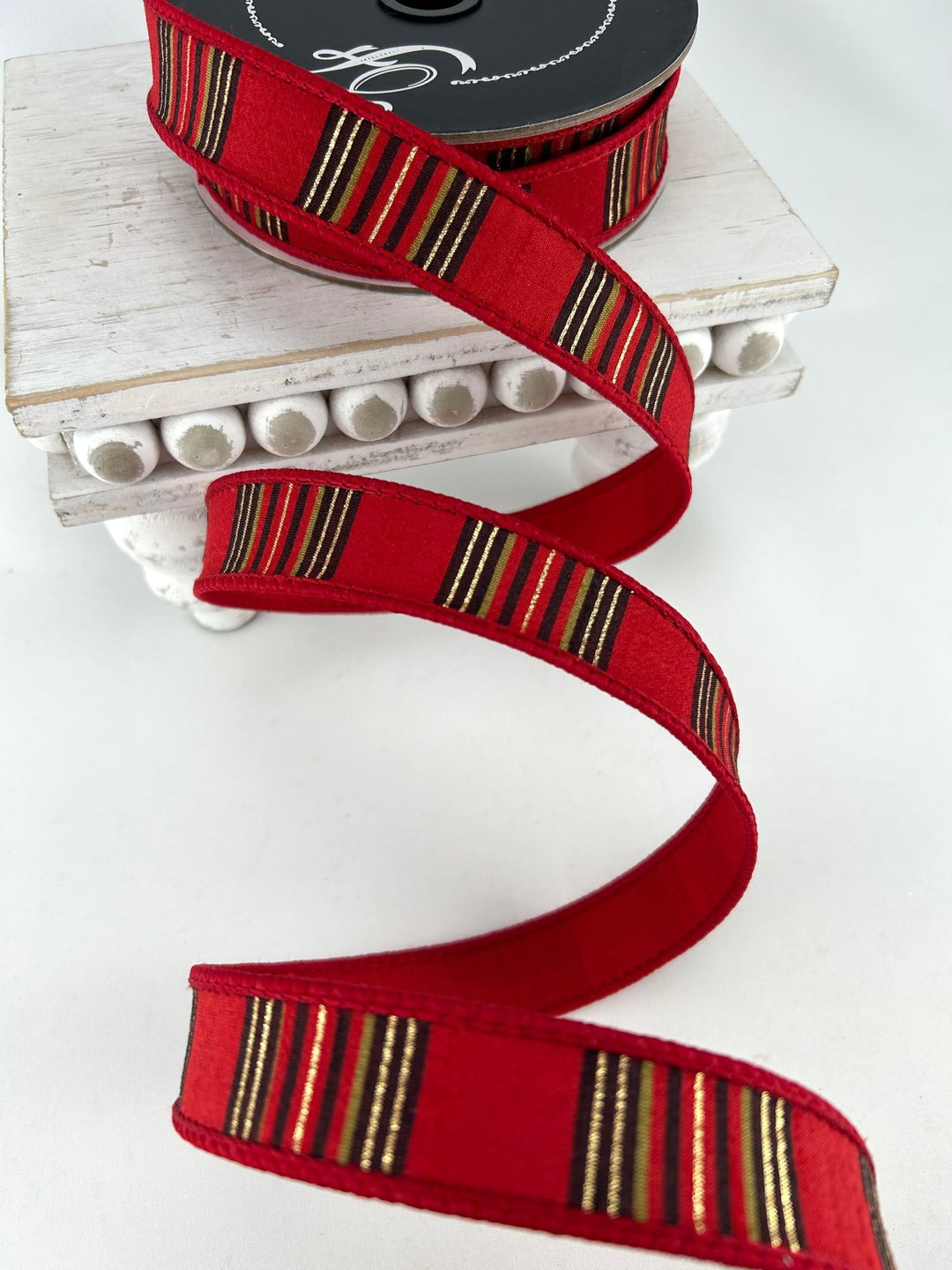 Farrisilk Red Tartan Christmas Plaid Wired Ribbon - 1" - Greenery MarketWired RibbonRM001-28
