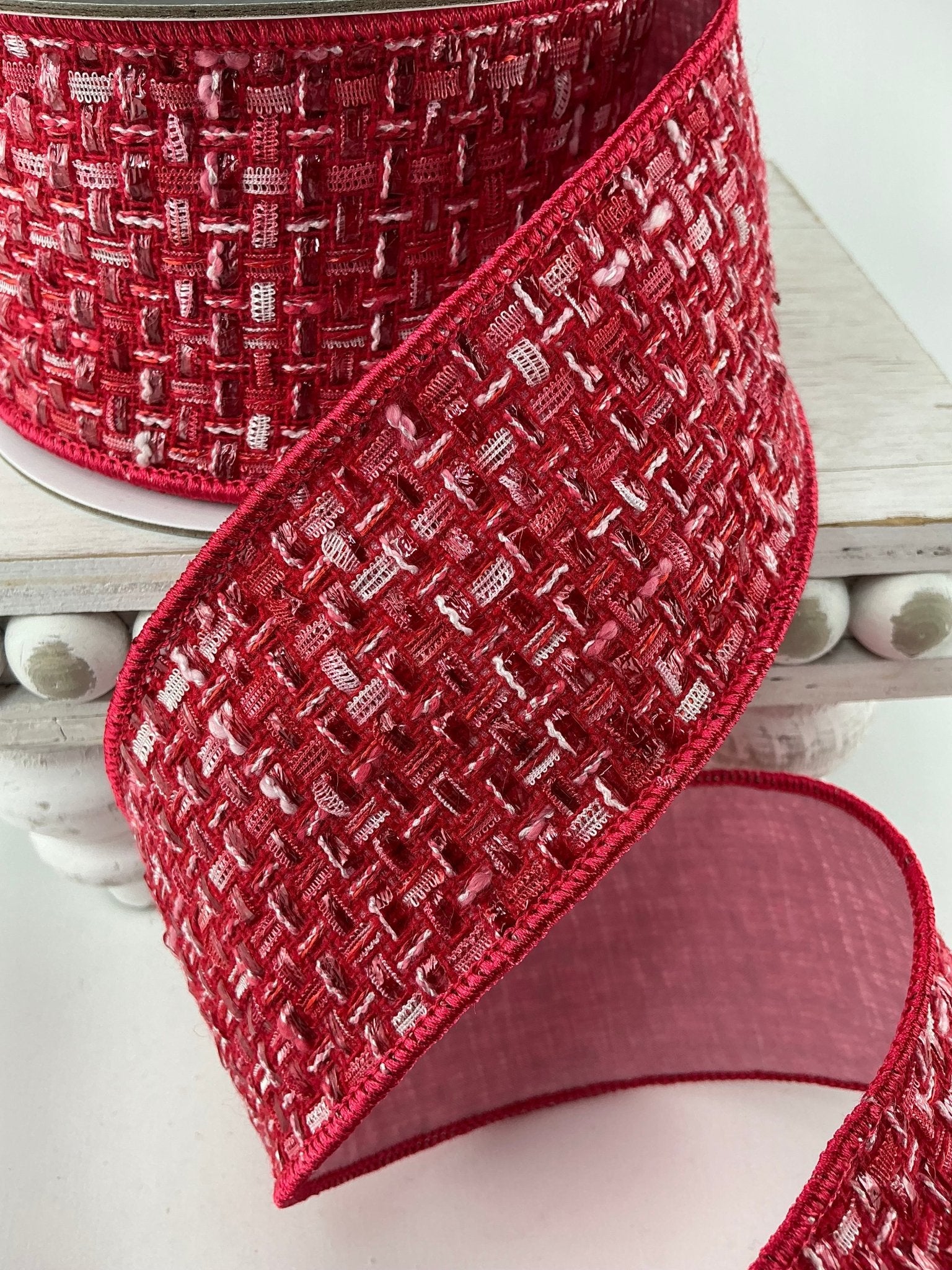 Farrisilk, valentines tweed wired ribbon 2.5” - Greenery Market