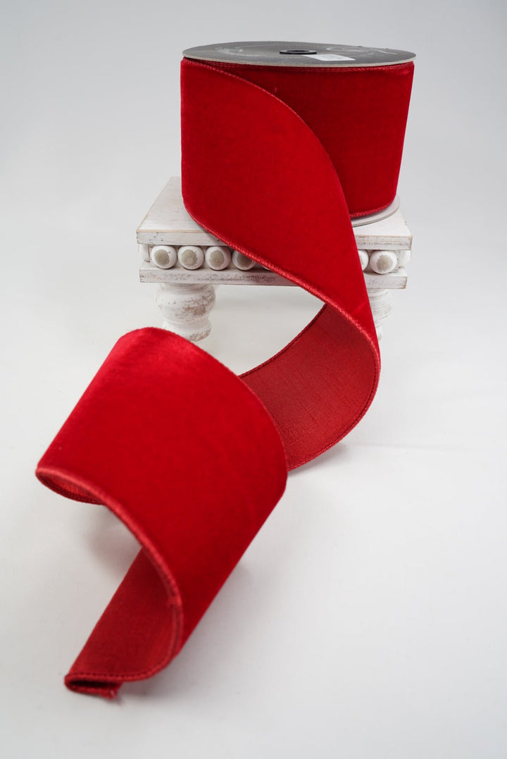 Farrisilk Red Velvet Luster Wired Ribbon - 4" - Greenery MarketWired RibbonRV003-02