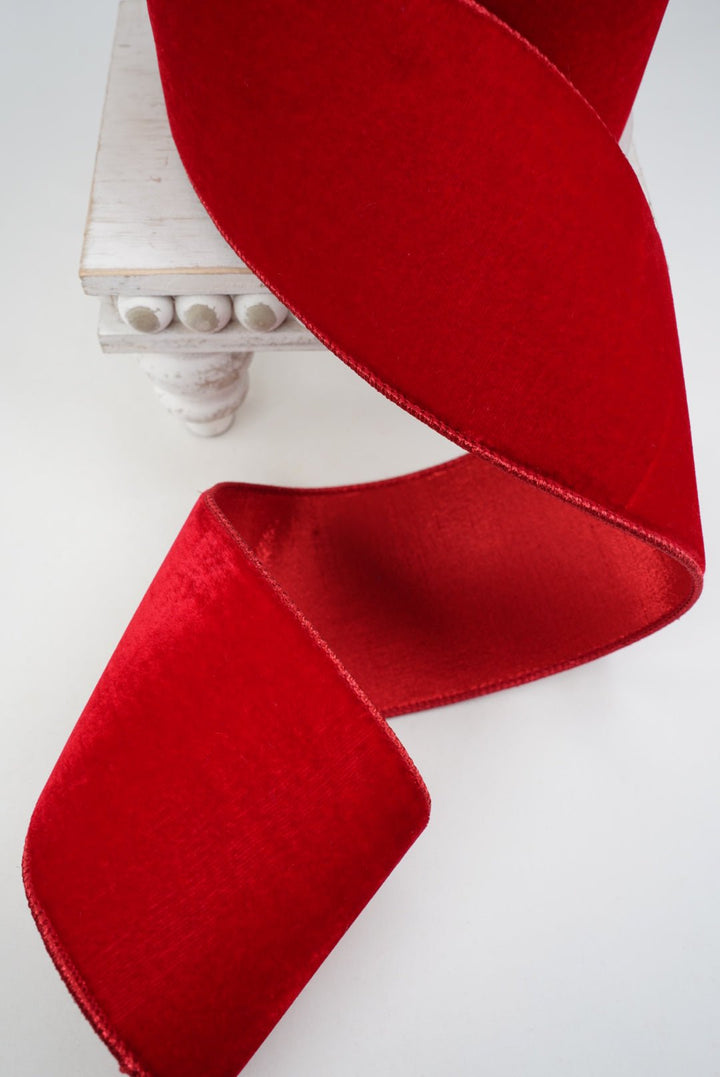 Farrisilk Red Velvet Luster Wired Ribbon - 4" - Greenery MarketWired RibbonRV003-02