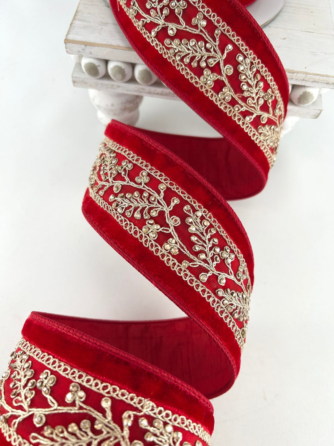 Farrisilk Red Velvet Odette Wired Ribbon - 2.5" - Greenery MarketWired RibbonRK964-02