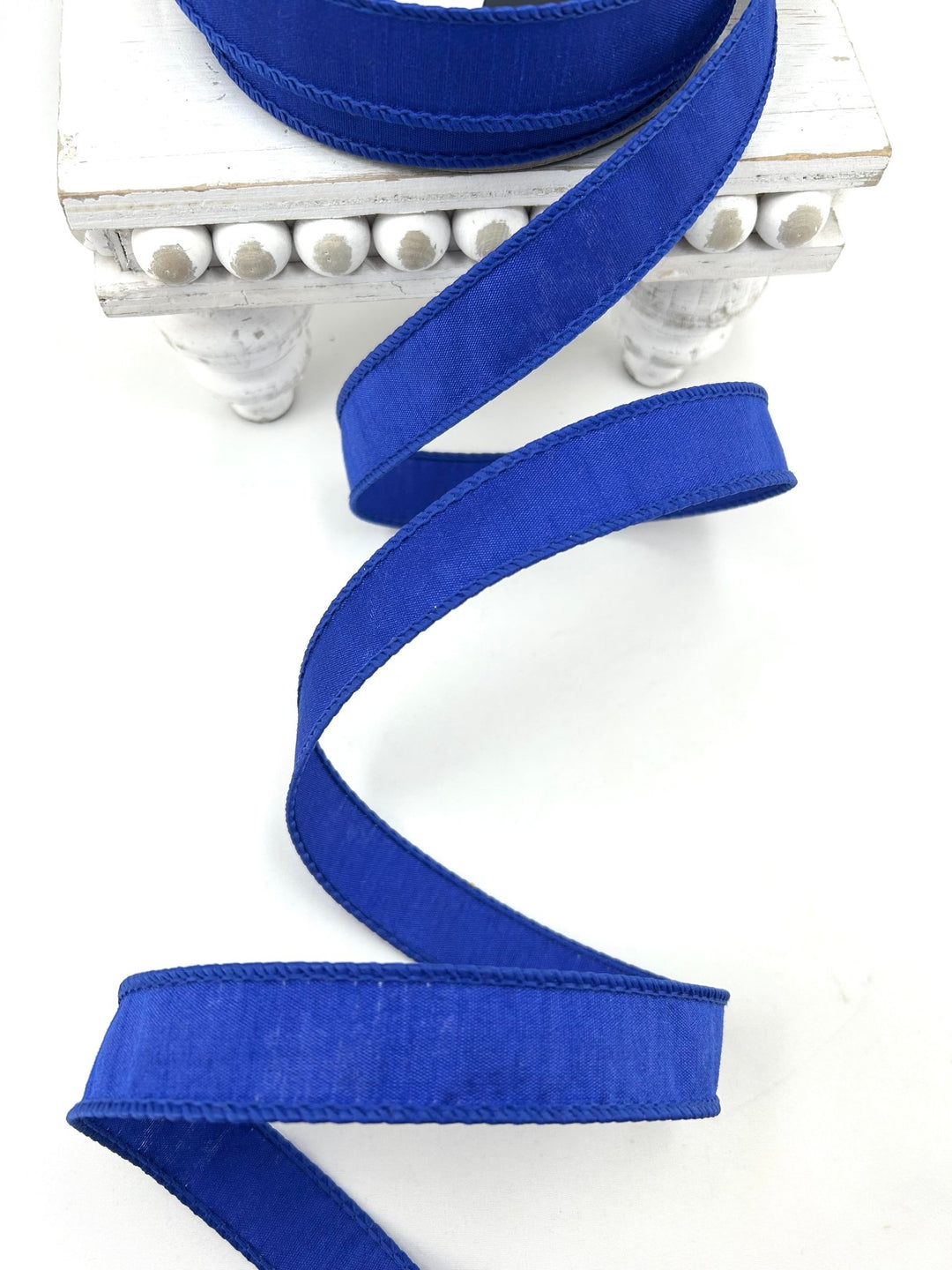 Farrisilk Royal Blue Dupion Wired Ribbon - 1" - Greenery MarketWired RibbonRK608-26