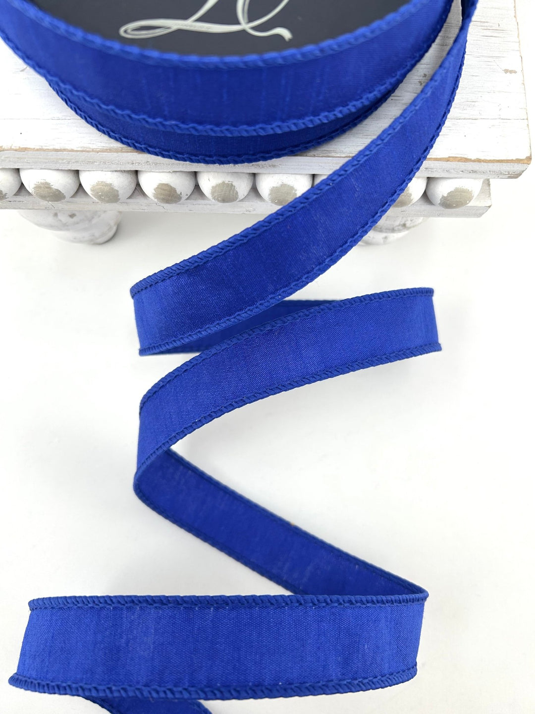 Farrisilk Royal Blue Dupion Wired Ribbon - 1" - Greenery MarketWired RibbonRK608-26