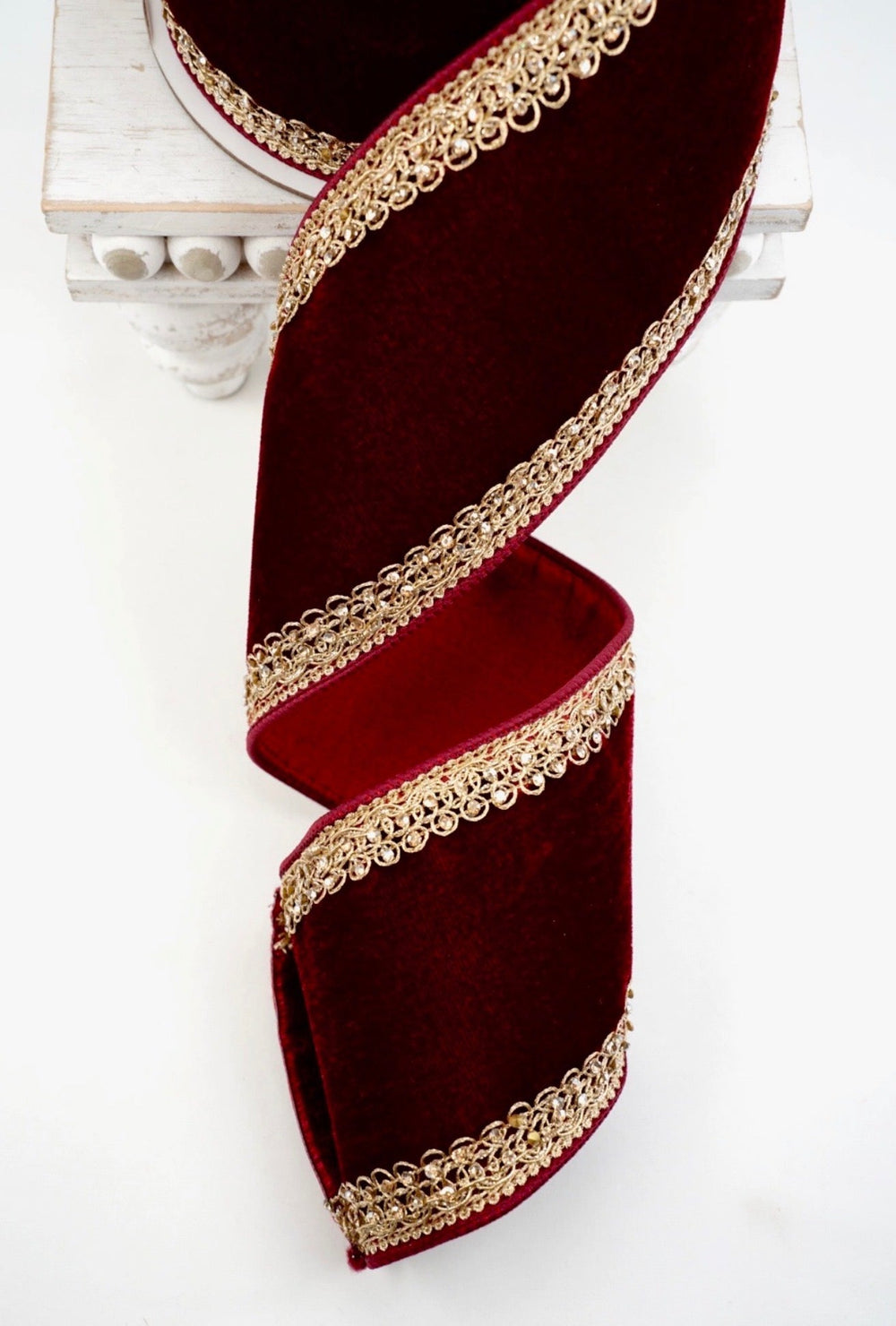 Farrisilk Ruby Plush Topaz Wired Ribbon - 4" - Greenery MarketWired RibbonRJ011-03