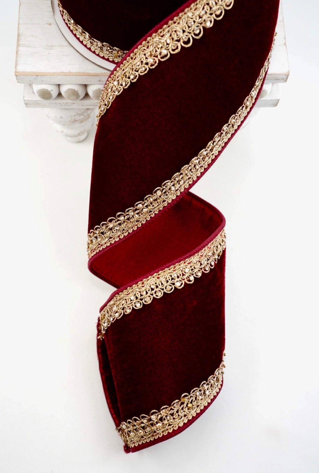 Farrisilk Ruby Plush Topaz Wired Ribbon - 4" - Greenery MarketWired RibbonRJ011-03