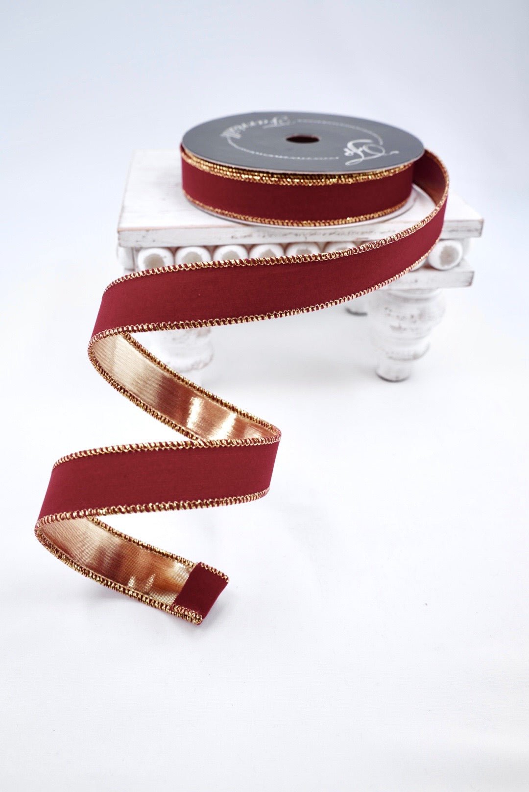 Farrisilk Ruby Red Suede Velvet Wired Ribbon - 1" - Greenery MarketWired RibbonRS290-03