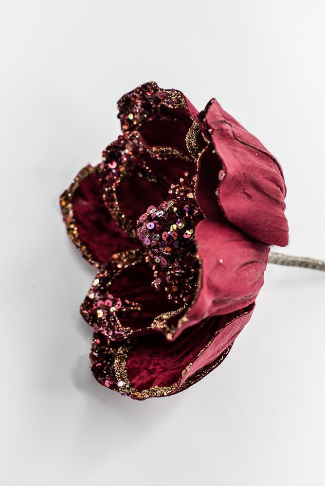 Farrisilk Ruby Victorian Magnolia Stem - 10" - Greenery MarketCF045-03