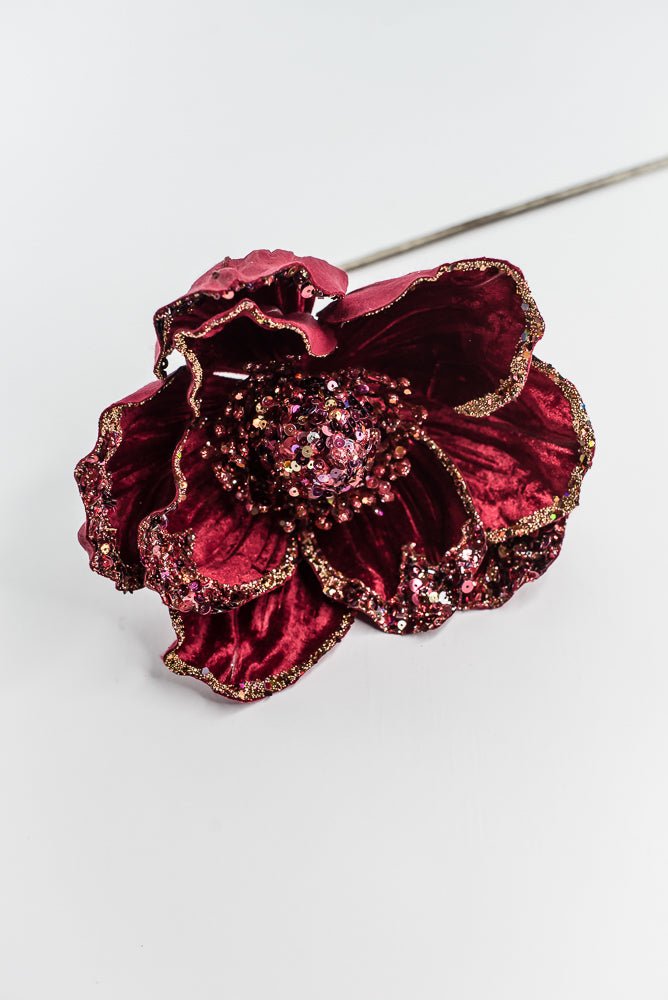 Farrisilk Ruby Victorian Magnolia Stem - 10" - Greenery MarketCF045-03