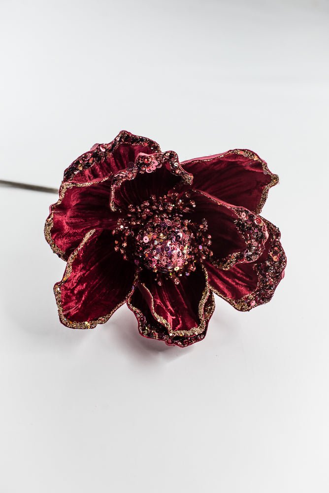 Farrisilk Ruby Victorian Magnolia Stem - 10" - Greenery MarketCF045-03