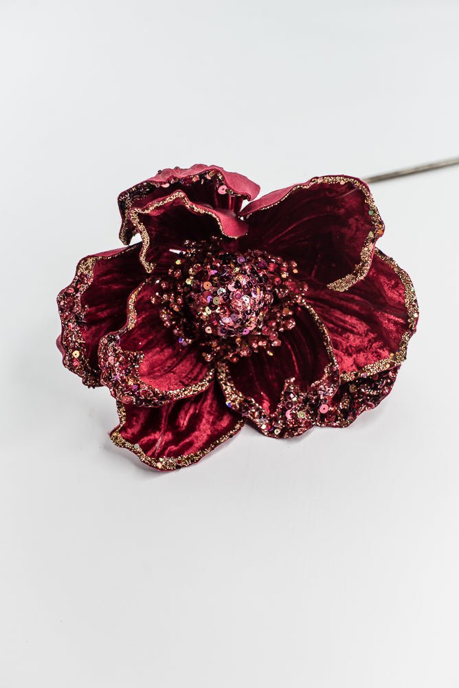 Farrisilk Ruby Victorian Magnolia Stem - 10" - Greenery MarketCF045-03