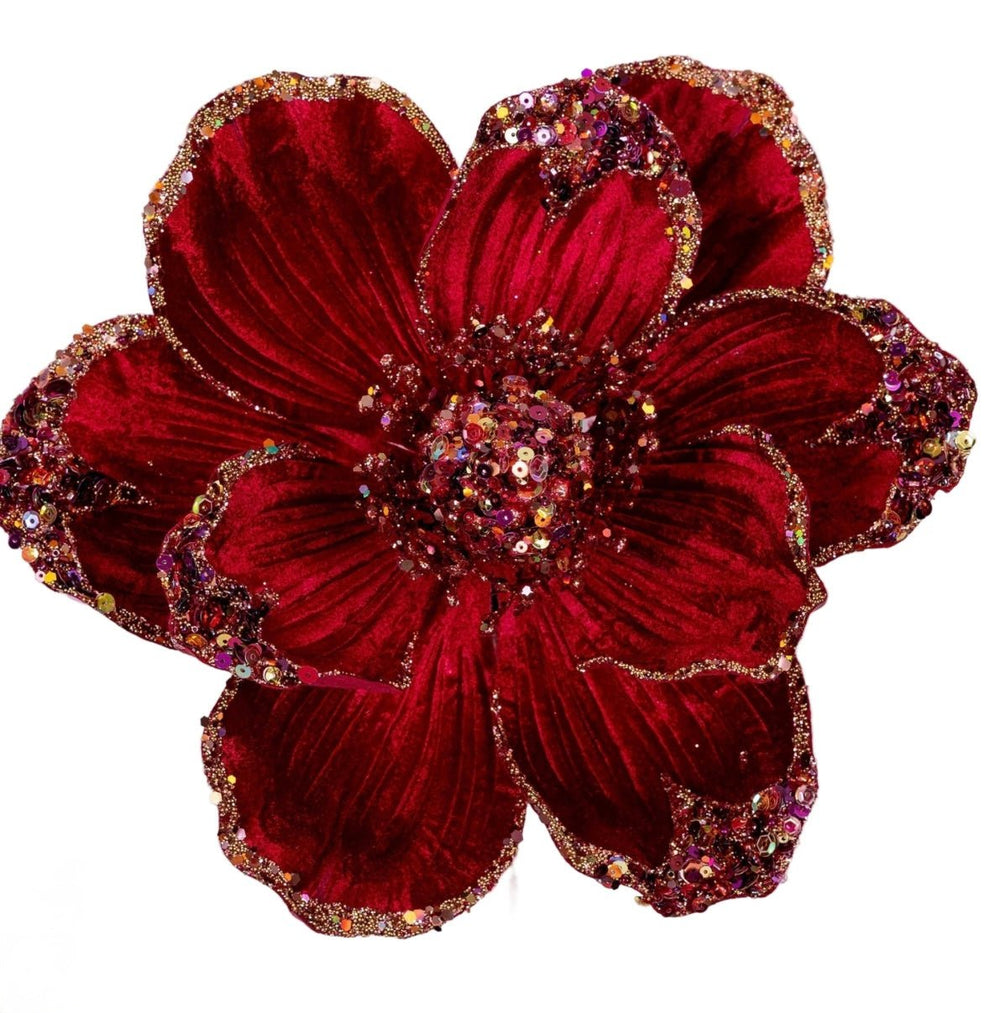 Farrisilk Ruby Victorian Magnolia Stem - 10" - Greenery MarketCF045 - 03