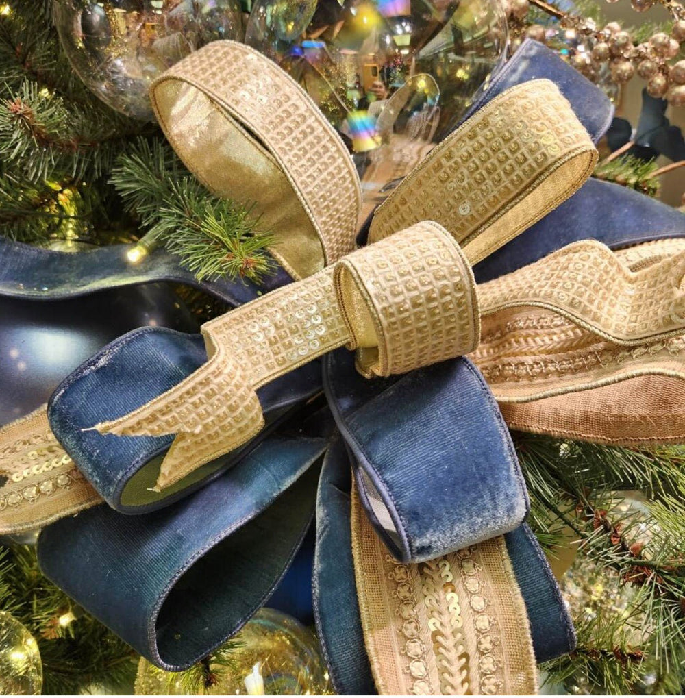 Farrisilk soho sequins wired ribbon - 1.5” - Greenery Marketwired ribbonRK430-01